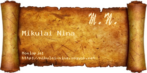 Mikulai Nina névjegykártya